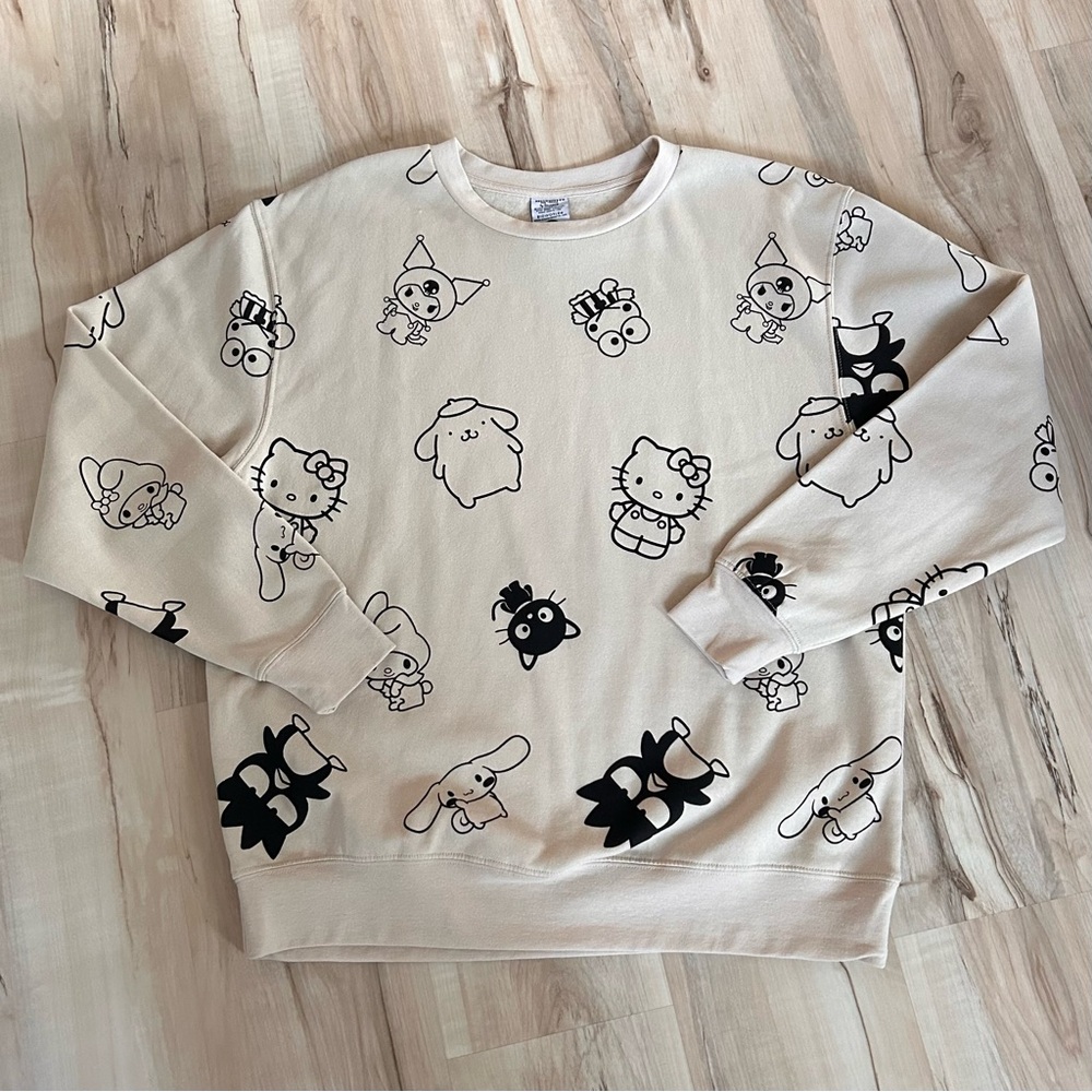Sanrio Hello Kitty And Friends Sweatshirt Cream Women’s Size XL